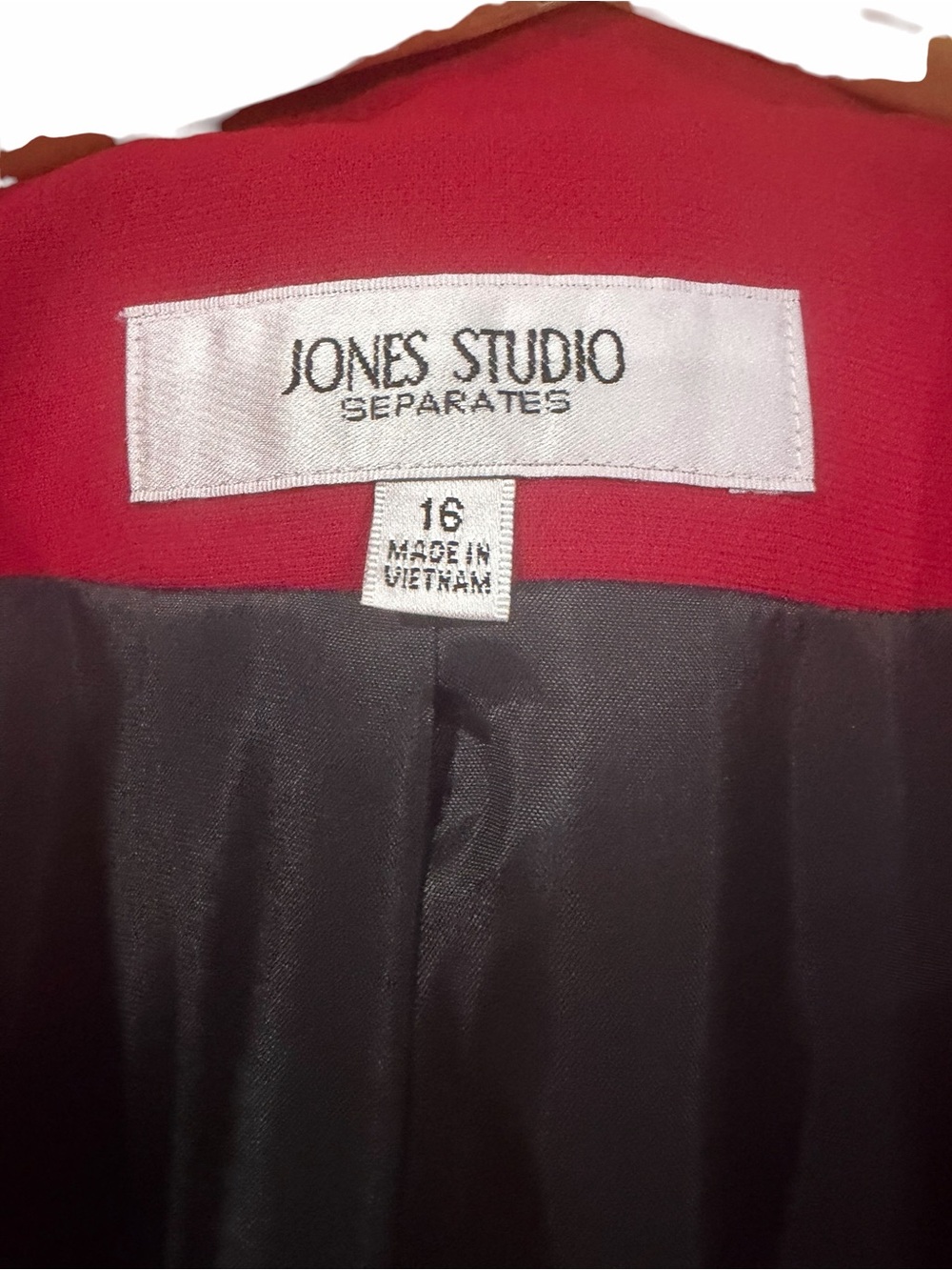 Jones Studio Ruffle-Trim Red Blazer - Picture 5 of 10